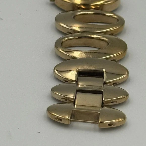 Fossil Womens Gold Tone Oval Link Bracelet Watch Black Dial ES-9457 - Picture 5 of 16